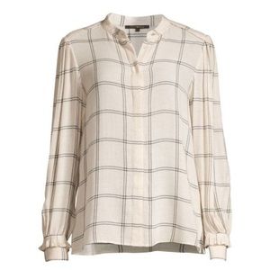 Kobi Halperin Catrina Windowpane Check Blouse | MEDIUM NWT